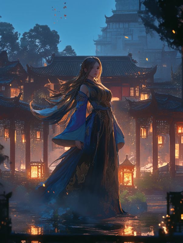 夜雨摧折泪盈枝