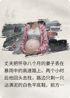 暴雨高速，他把怀孕8个月的我推下了车