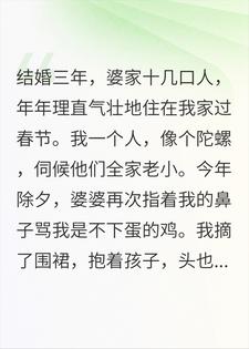 除夕夜罢工，婆家逼我回去做年夜饭小说
