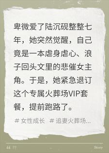 打住，一听追妻火葬场我赶紧跑路了小说