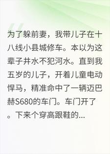 跑路三年，我儿子一辆童车把前妻撞来了