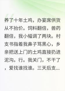 供鸡十年从不涨价，涨两块被骂黑心支书寿宴没人敢动筷小说